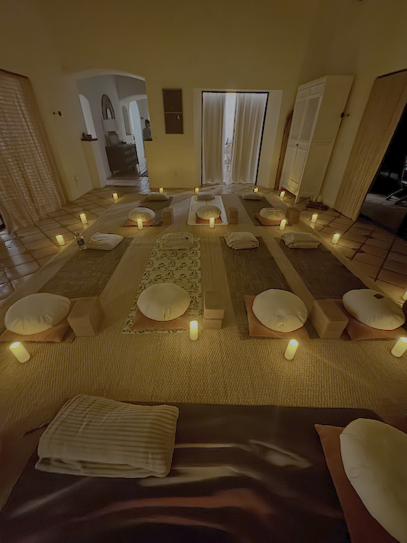Night Pic of mats and candles