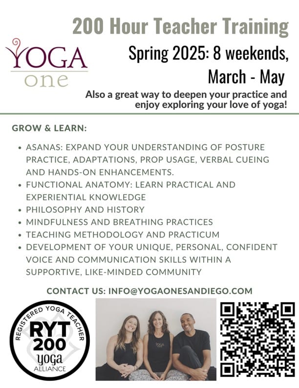 Yoga One 200 Hour Teacher Training