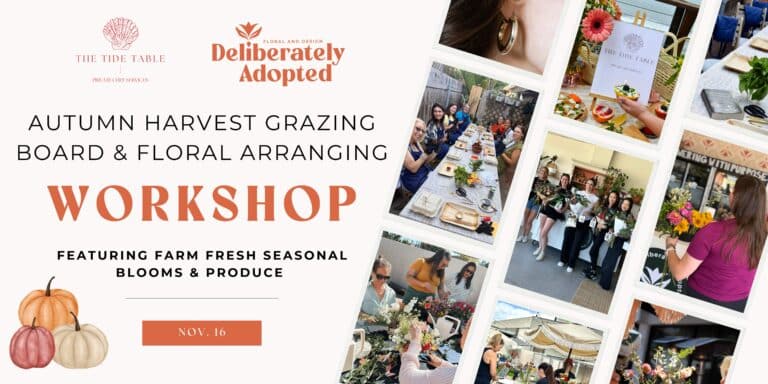 Autumn Harvest Grazing Board Floral Arranging Workshop Banner 1 768x384