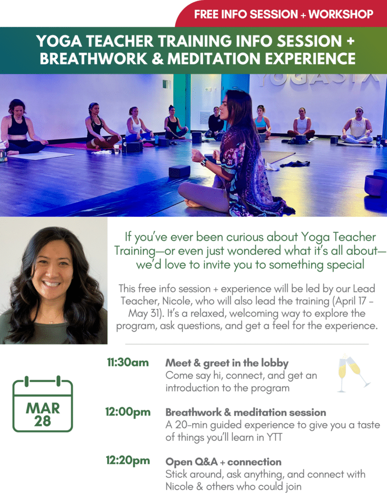 FREE Yoga Teacher Training Info Session & Workshop!